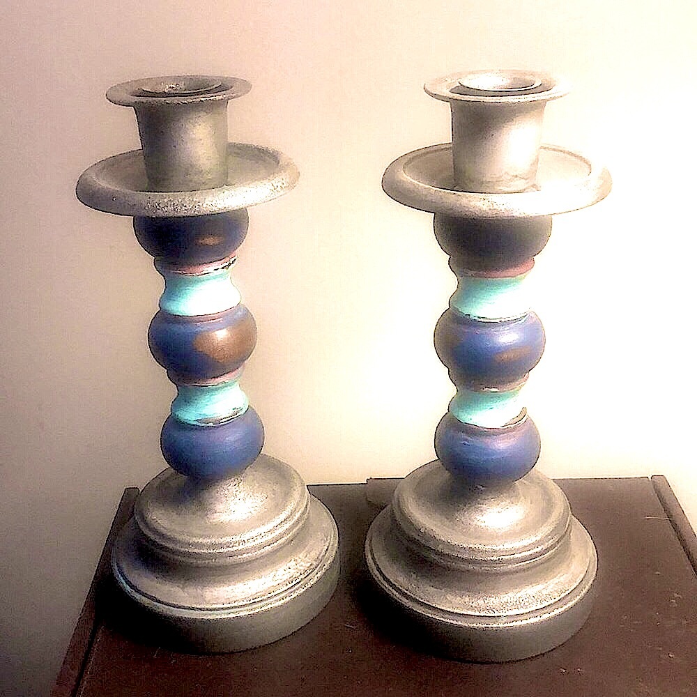 Hand painted candlesticks